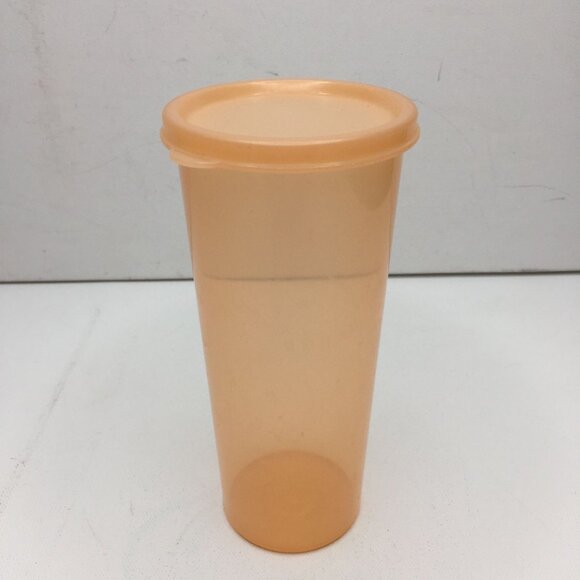 Vintage Tupperware Orange 16oz 470mL Cup With Lid Home Kitchen Meal Prep 5107A-4 - Picture 1 of 12